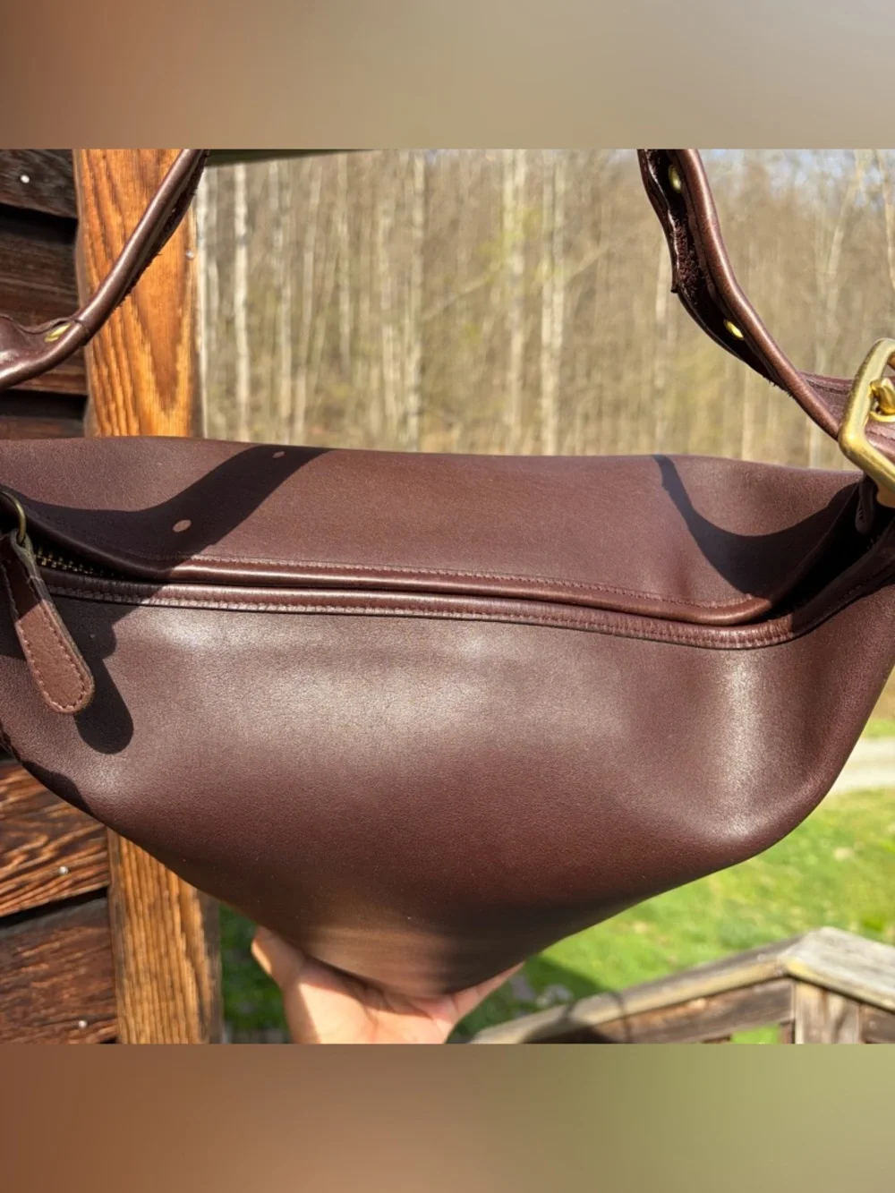 COACH Duffle Sac #9085 Mahogany Brown Leather Hungary Vintage 90s XL Bucket Bag - Picture 7 of 12